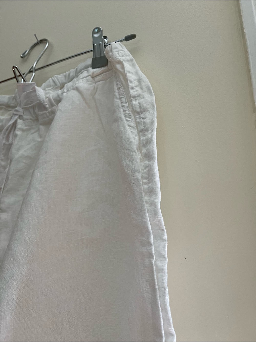 CP SHADES CLASSIC Lightweight White Linen Drawstring Pants - Picture 8 of 12